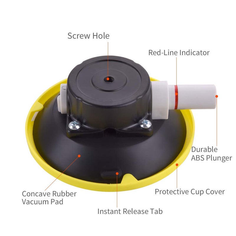 IMT 4.5" Vacuum Suction Cup Mounting Base with 1/4"-20 Female Thread, Air Pump Car Camera Suction Holder, Glass Sucker/Car Sucker for Camera - Image 2